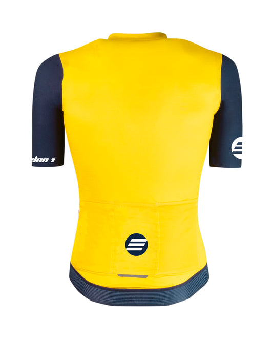 Binary SS Jersey - Yellow/Navy - Echelon 1 | Cycling Apparel